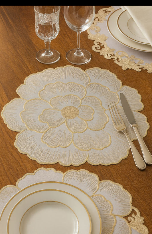 CRG DECOR Metallic Dining Placemats – Modern Table Mats (Set of 6)