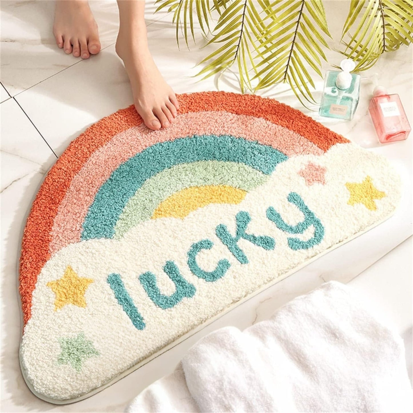 Lucky Rainbow Anti-Slip Bathroom Mat