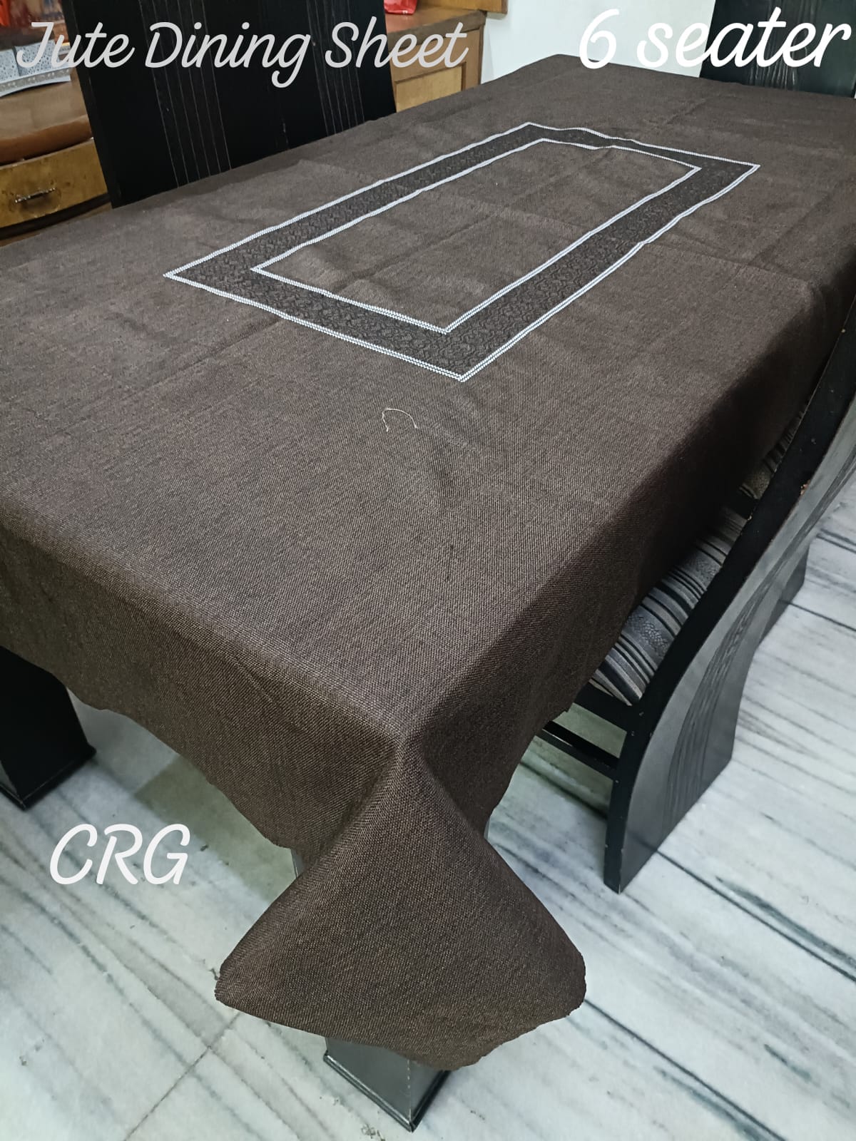 Jute Plain 6 Seater Table Cover