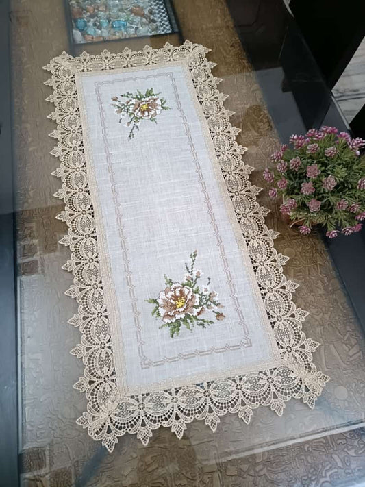 Cross Stitch Dining/Center table runner with beautiful border