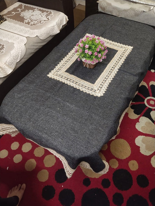 Jute Center Table cover with Center runner designing and beautiful border