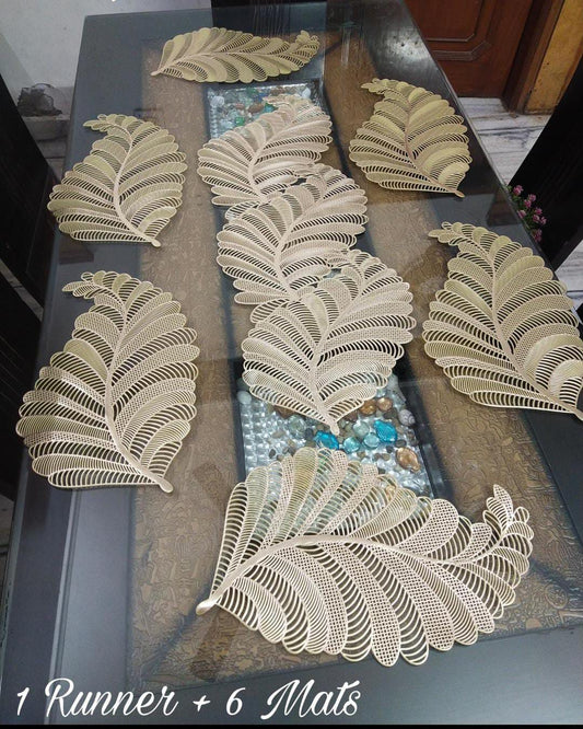 Combo of Dining Placemats with Runner (6 mats + 1 runner)